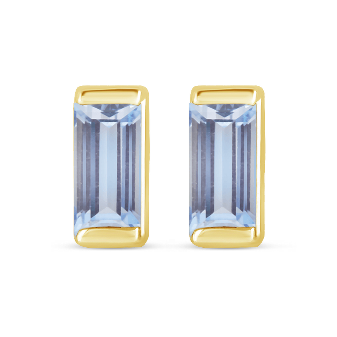 Channel-Set Gemstone Bar Earrings in 14K Gold