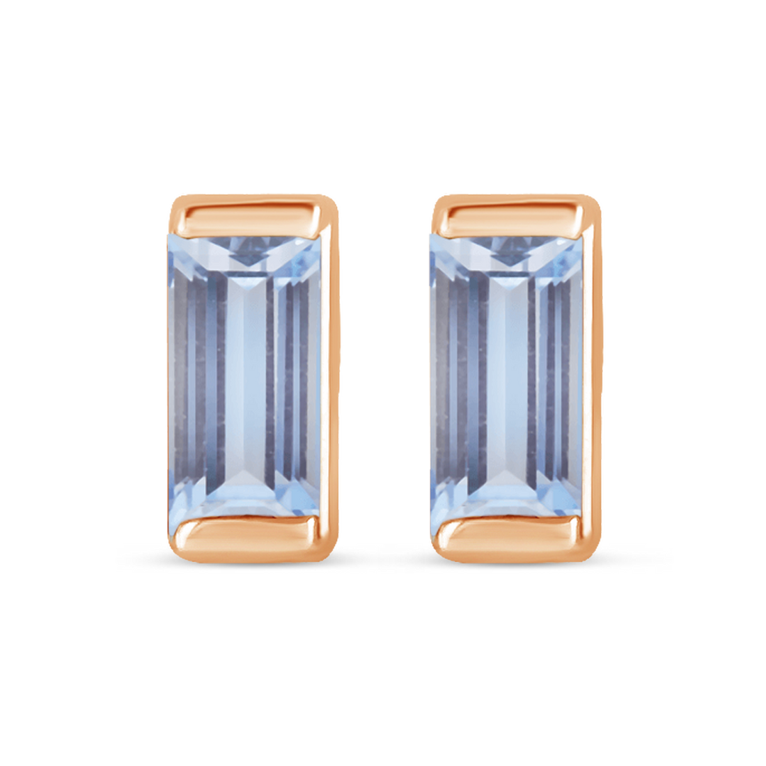 Channel-Set Gemstone Bar Earrings in 14K Gold