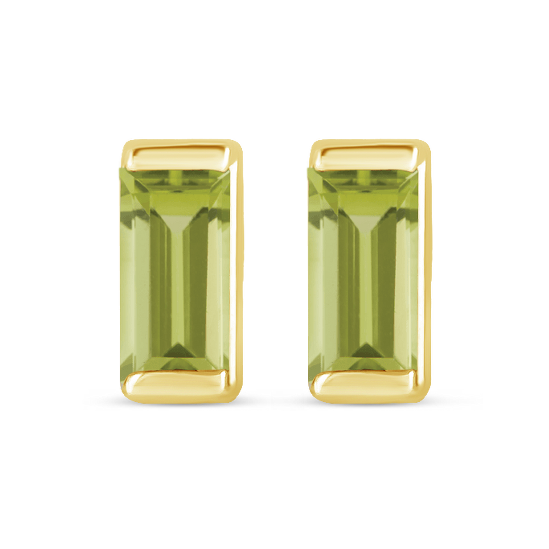 Channel-Set Gemstone Bar Earrings in 14K Gold