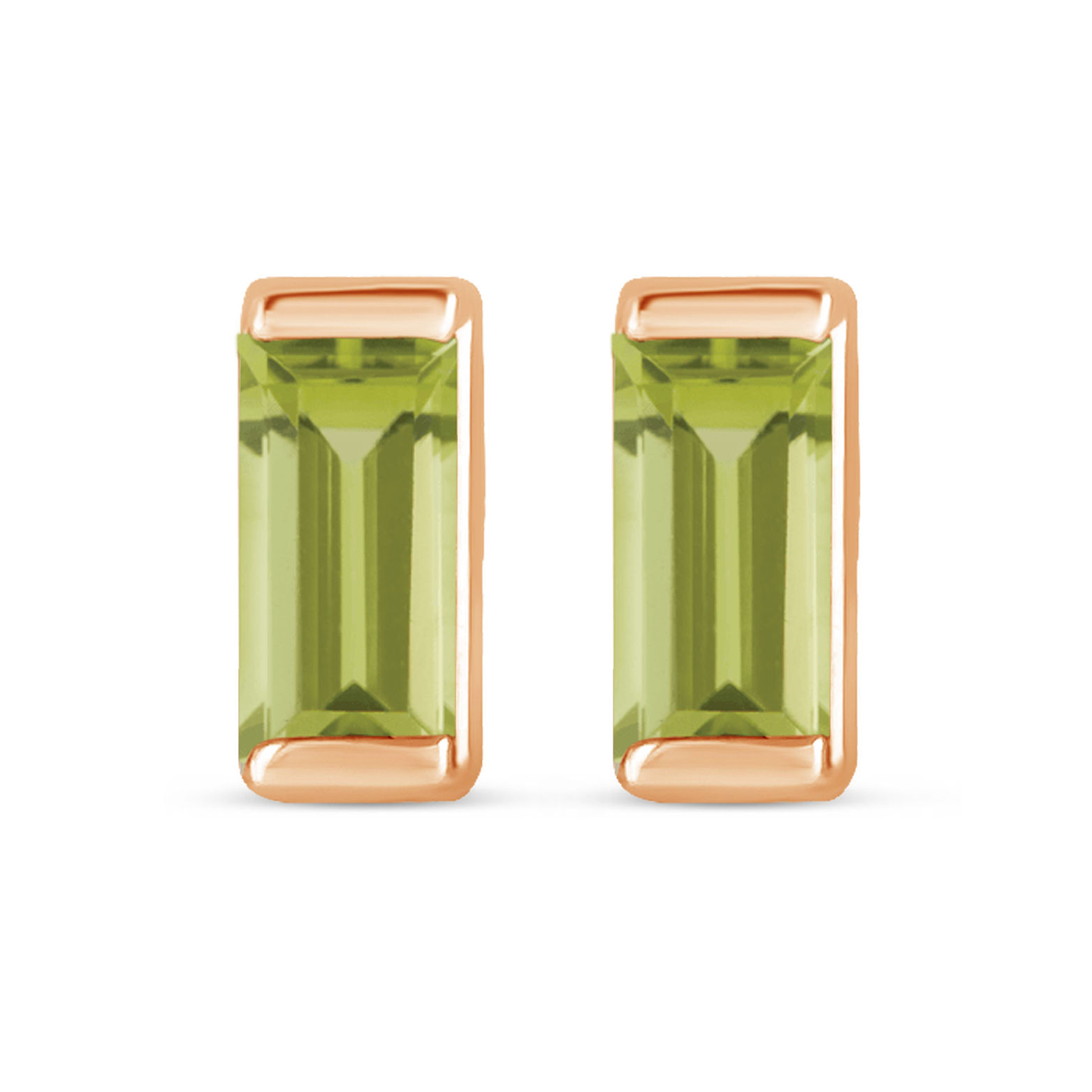 Channel-Set Gemstone Bar Earrings in 14K Gold