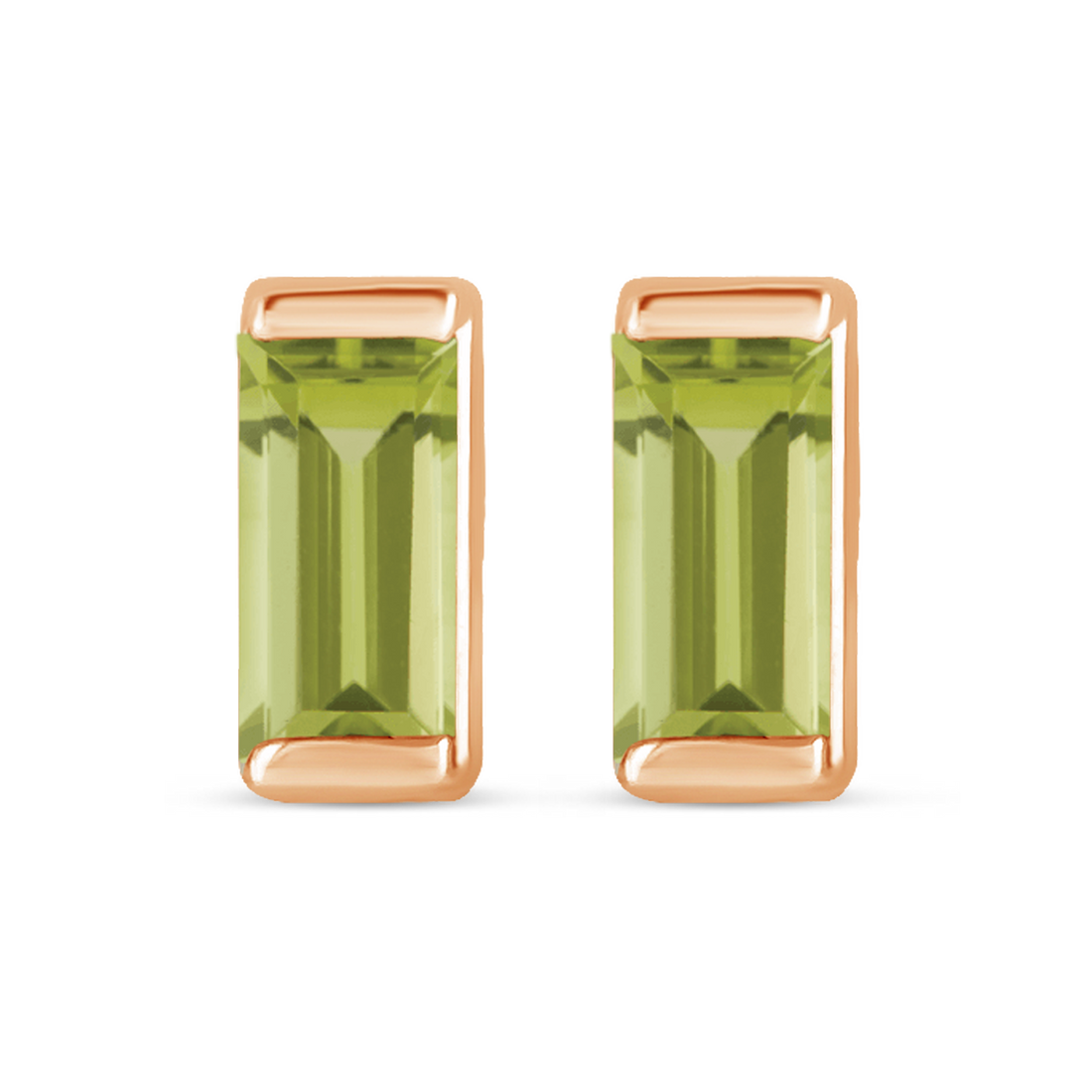 Channel-Set Gemstone Bar Earrings in 14K Gold