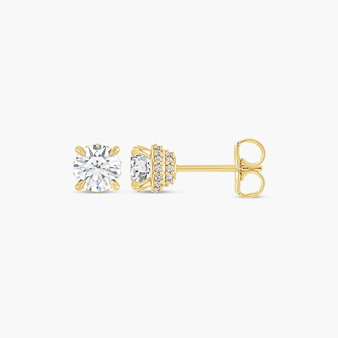 9/10 CTW Natural Diamond Hidden Halo Earrings