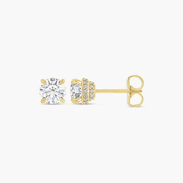 9/10 CTW Natural Diamond Hidden Halo Earrings