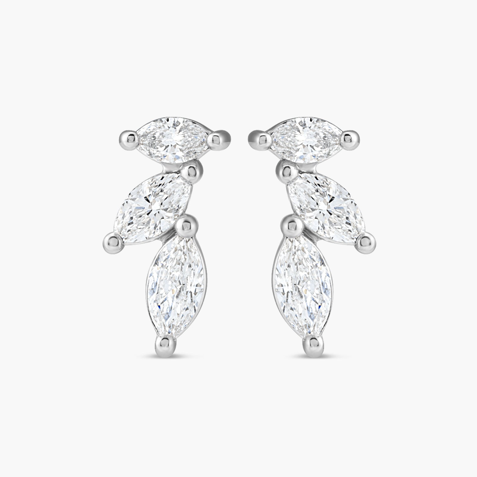 Nature-Inspired Natural Diamond Earrings in 14K Gold