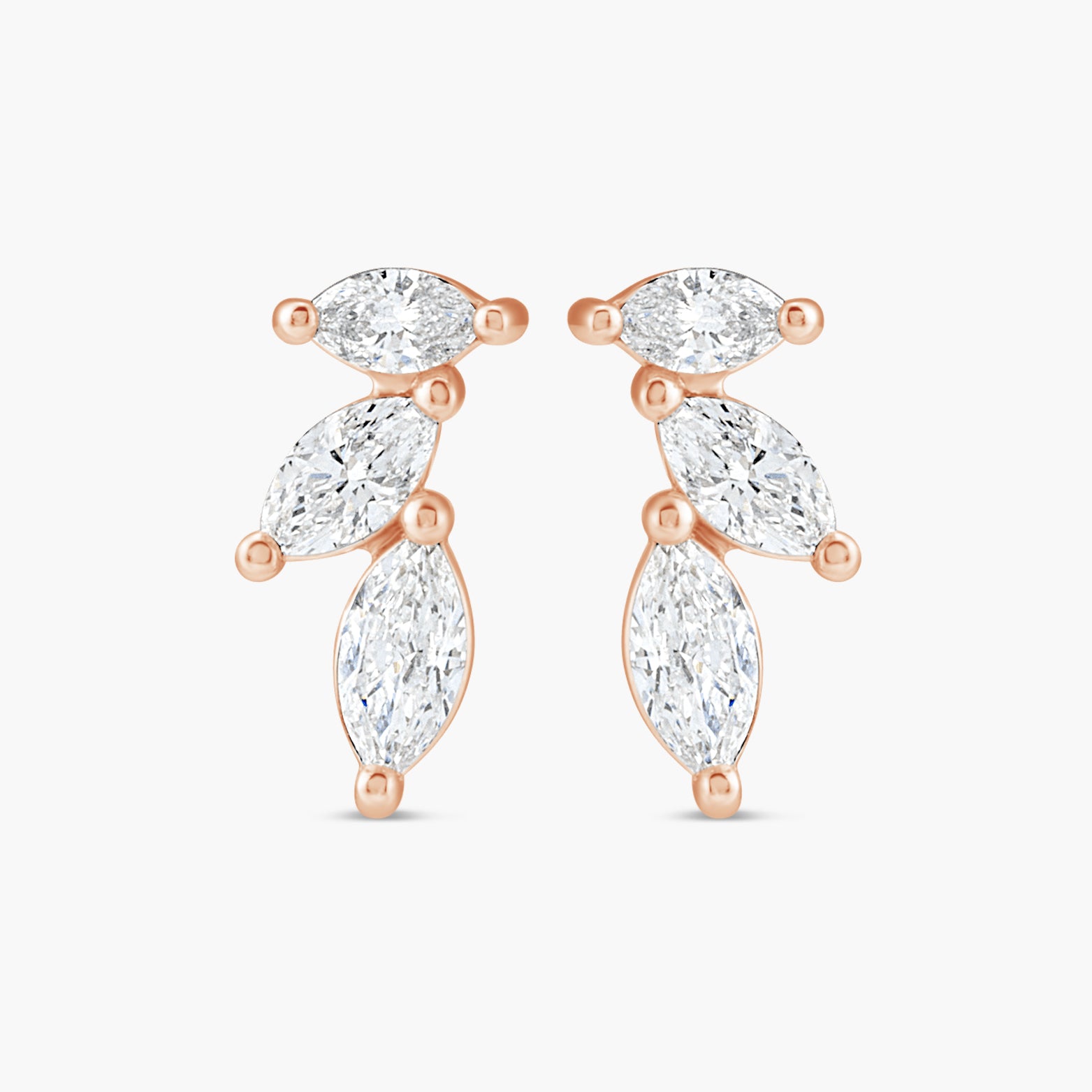 Nature-Inspired Natural Diamond Earrings in 14K Gold
