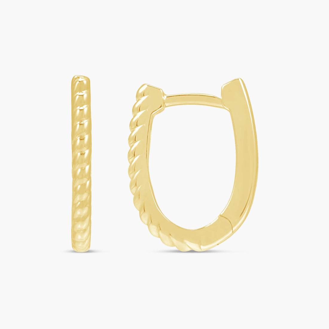 Oval Rope 15 mm Hoop Earrings