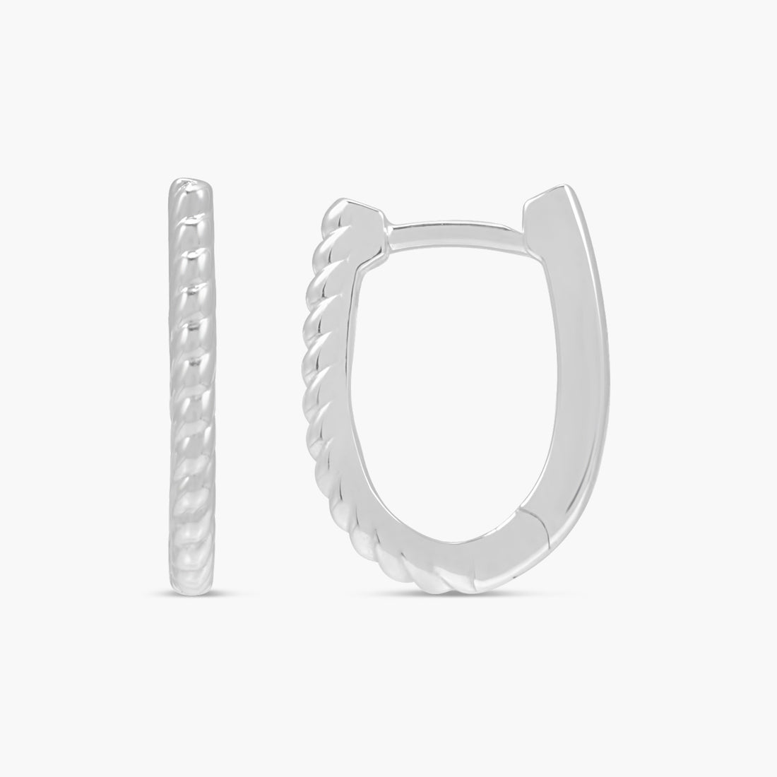 Oval Rope 15 mm Hoop Earrings