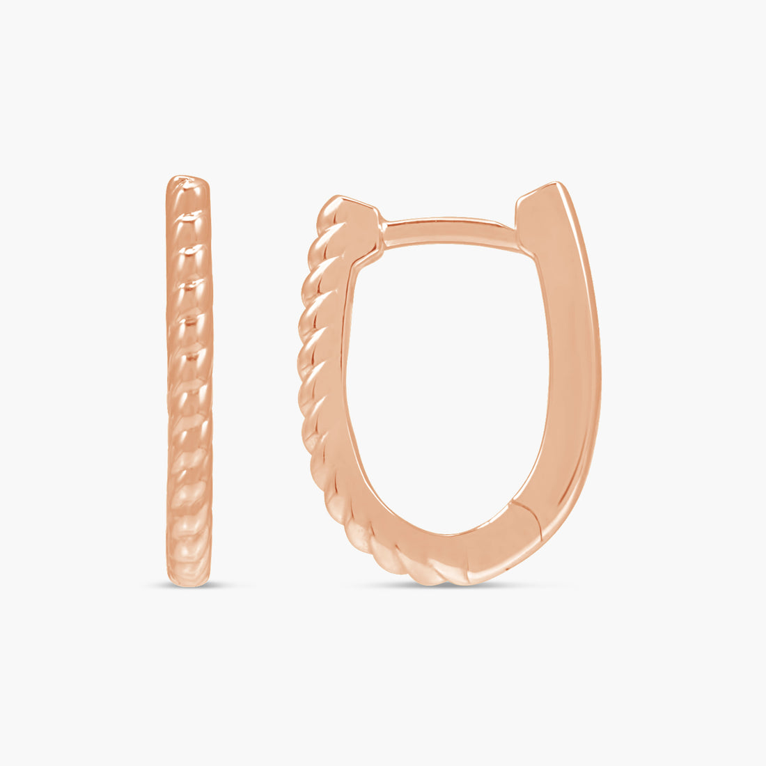 Oval Rope 15 mm Hoop Earrings