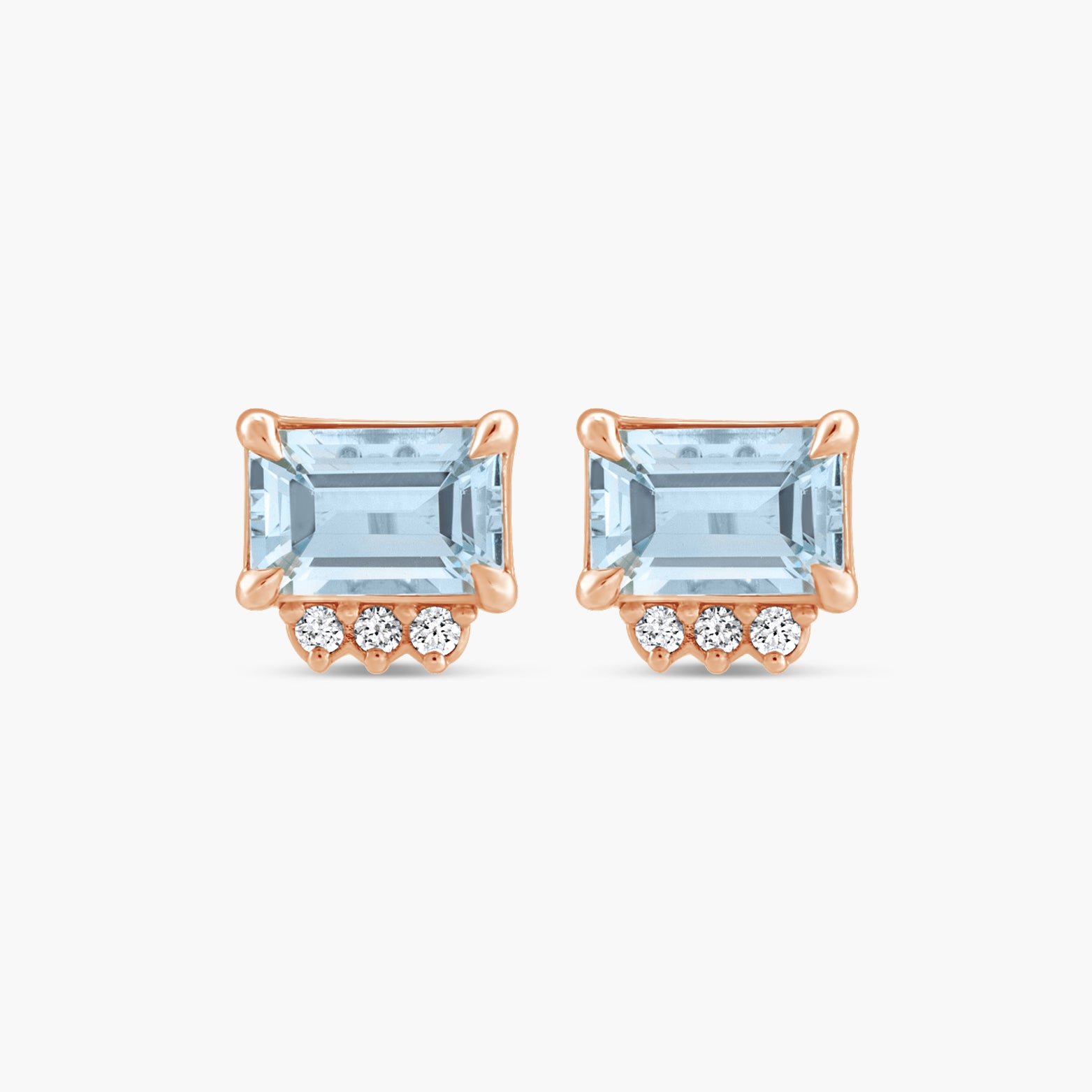 Lab-Grown Blue Sapphire & Natural Sky Blue Topaz with Natural Diamond Accent Stud Earrings