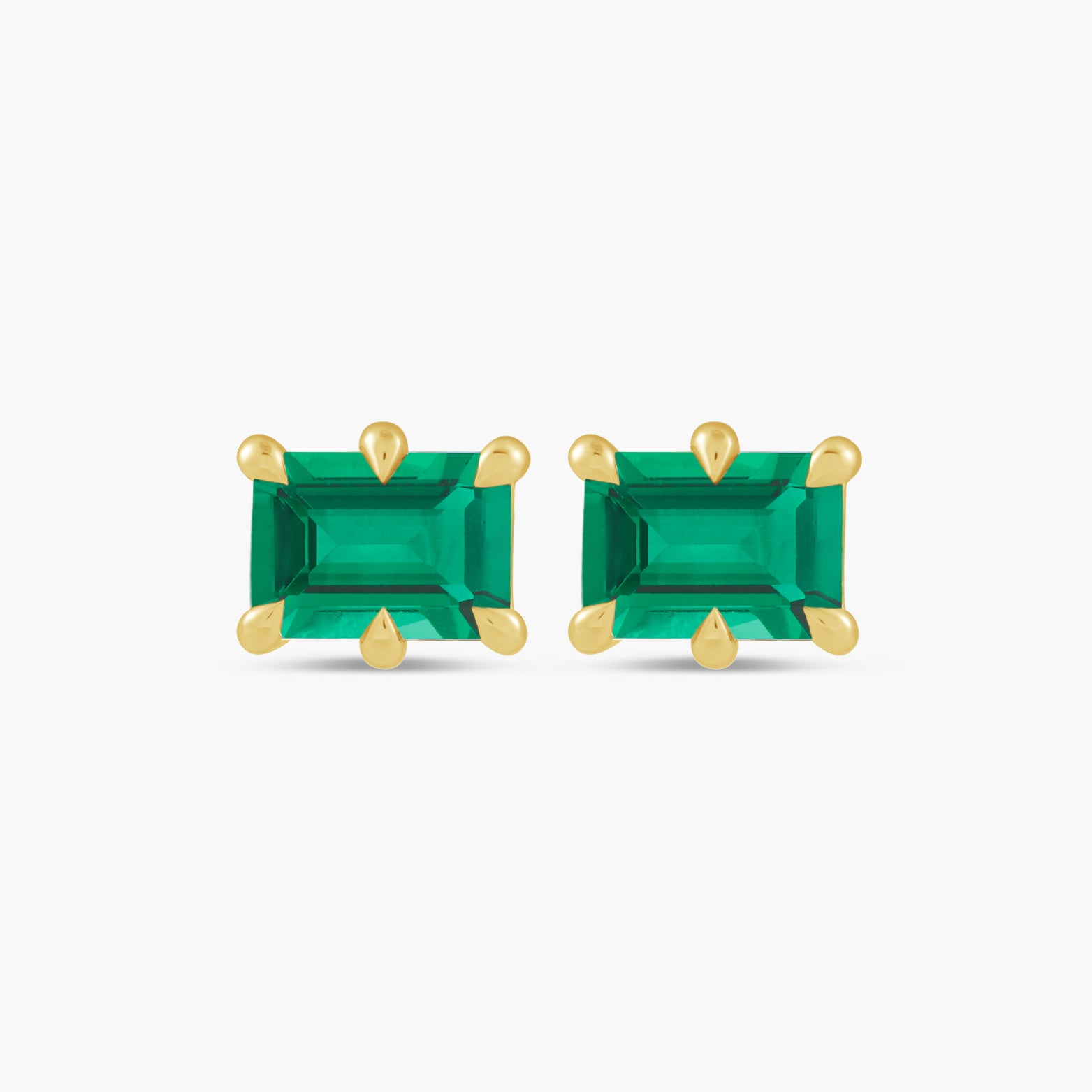 Lab-Grown Emerald Stud Earrings
