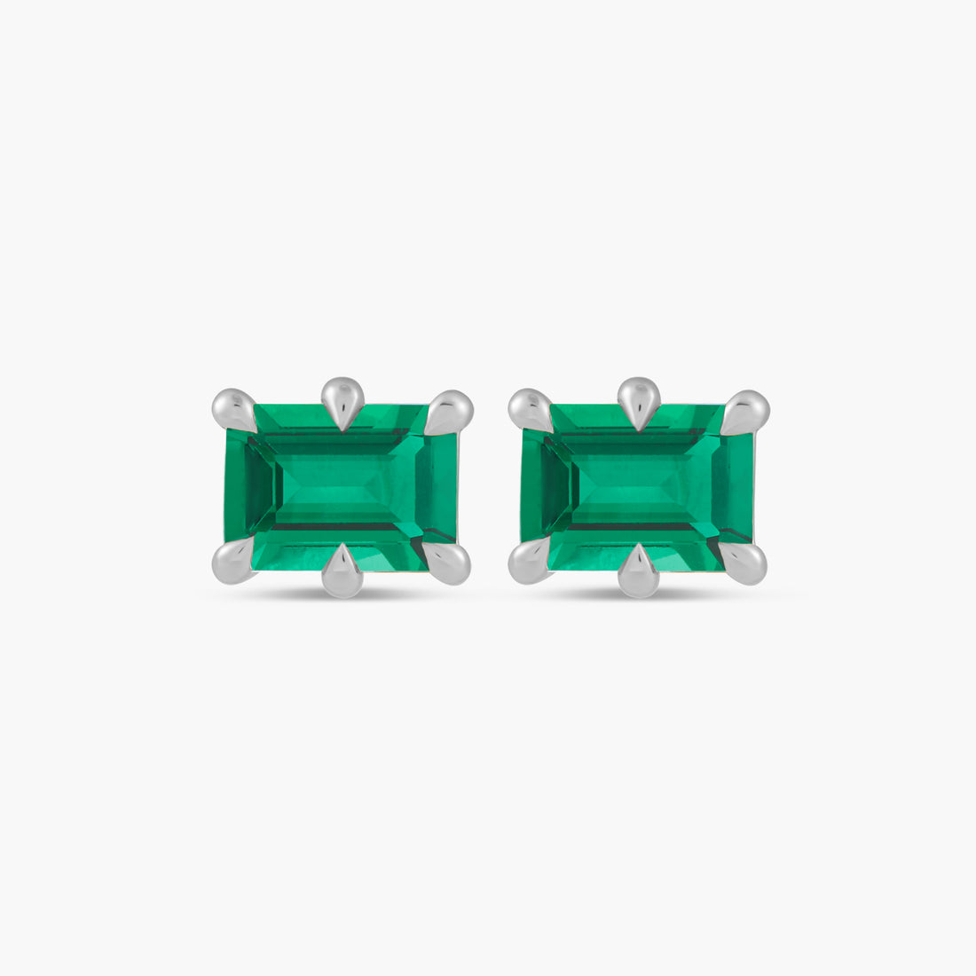 Lab-Grown Emerald Stud Earrings