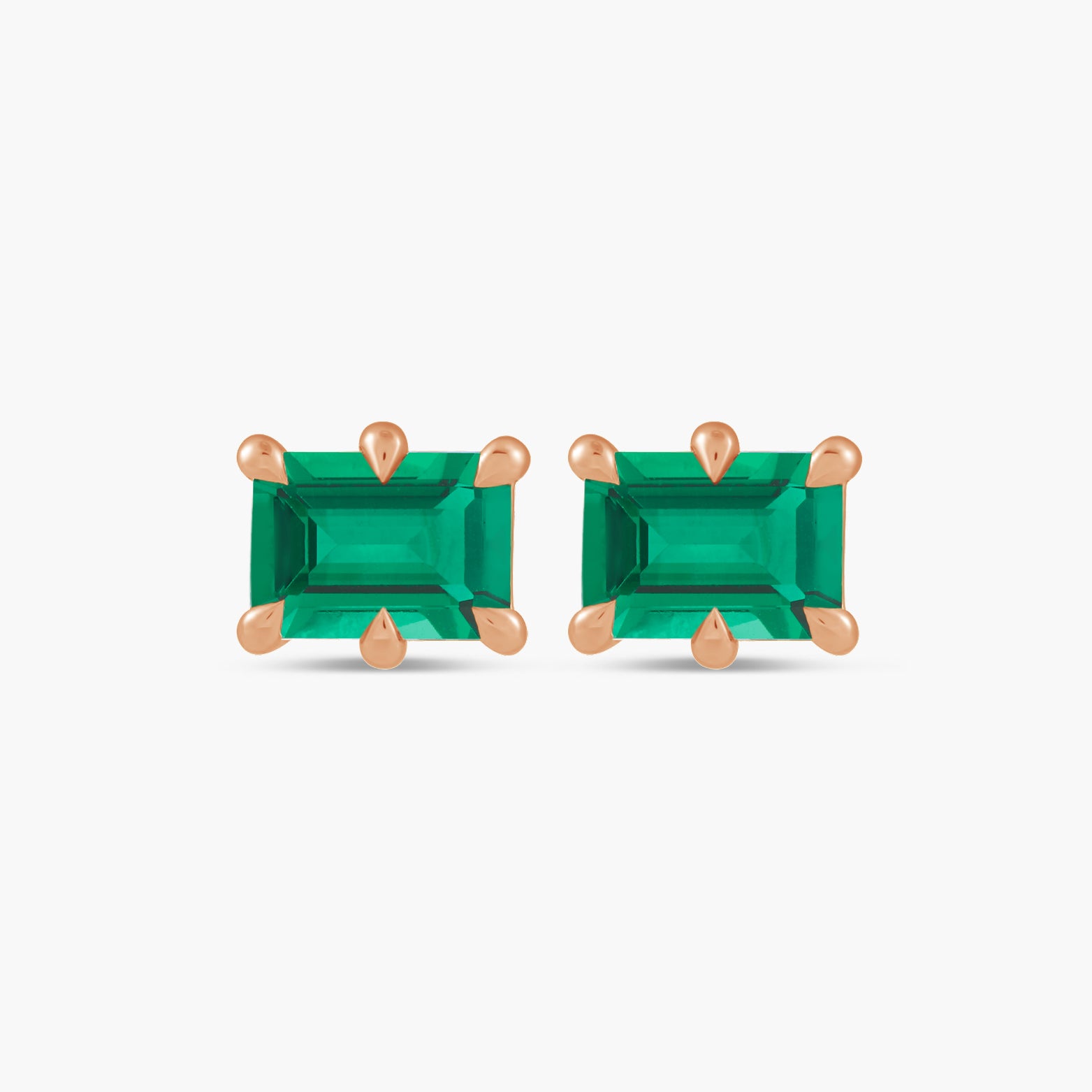 Lab-Grown Emerald Stud Earrings