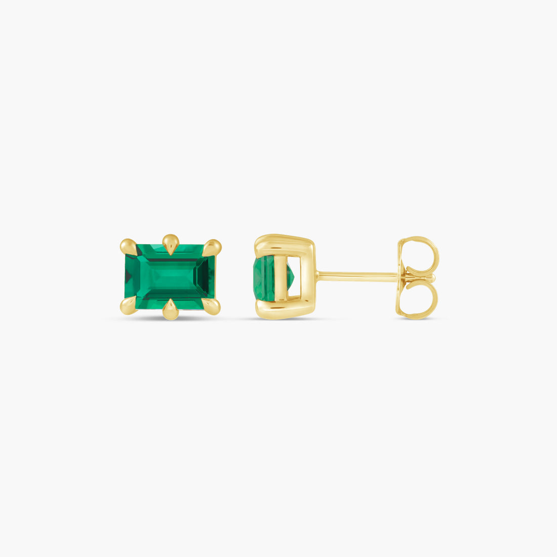 Lab-Grown Emerald Stud Earrings