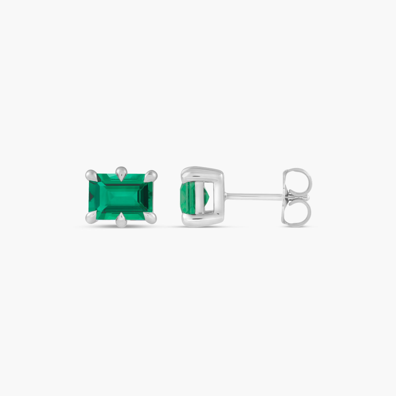 Lab-Grown Emerald Stud Earrings