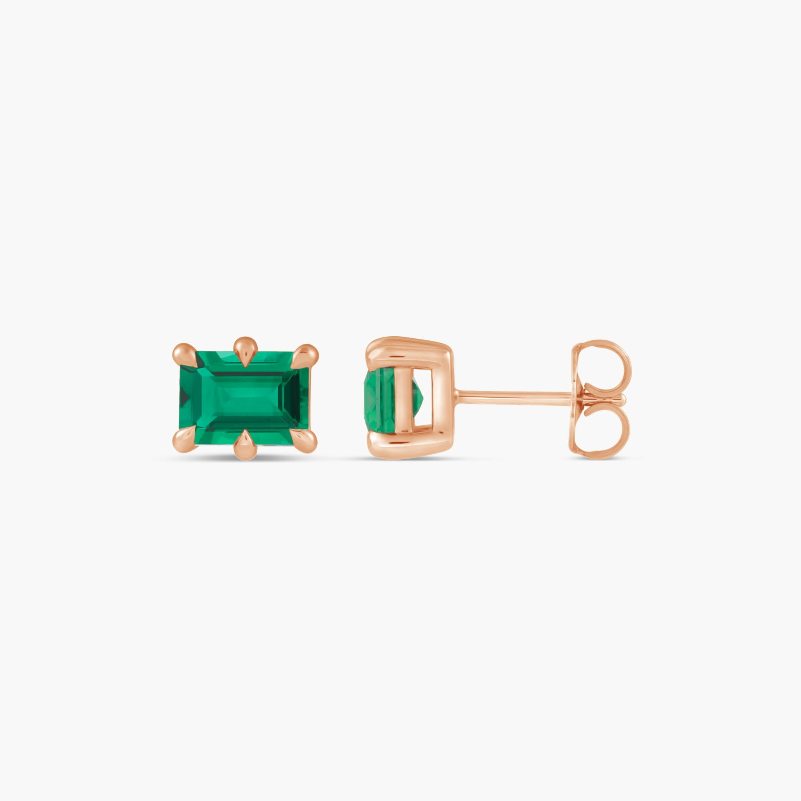 Lab-Grown Emerald Stud Earrings