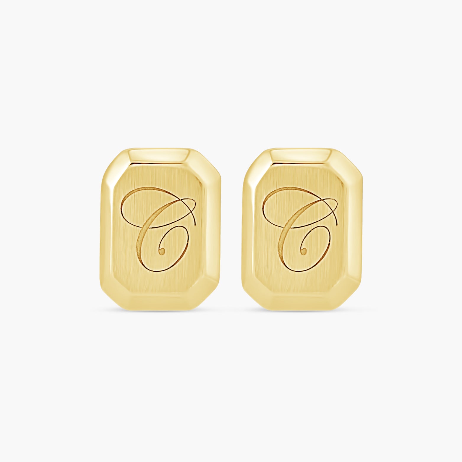 Engravable Geometric Stud Earrings