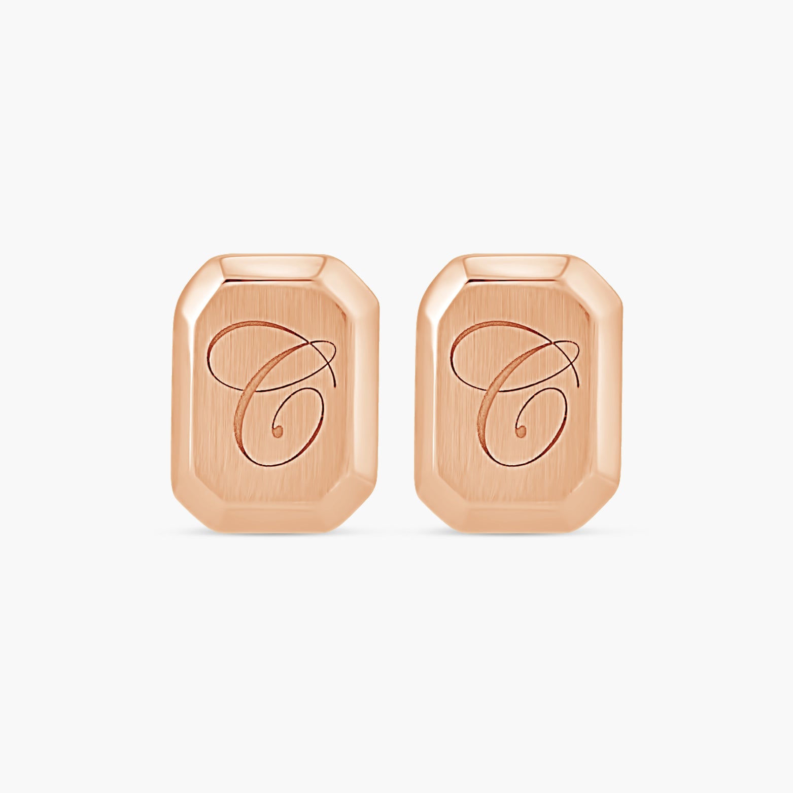 Engravable Geometric Stud Earrings