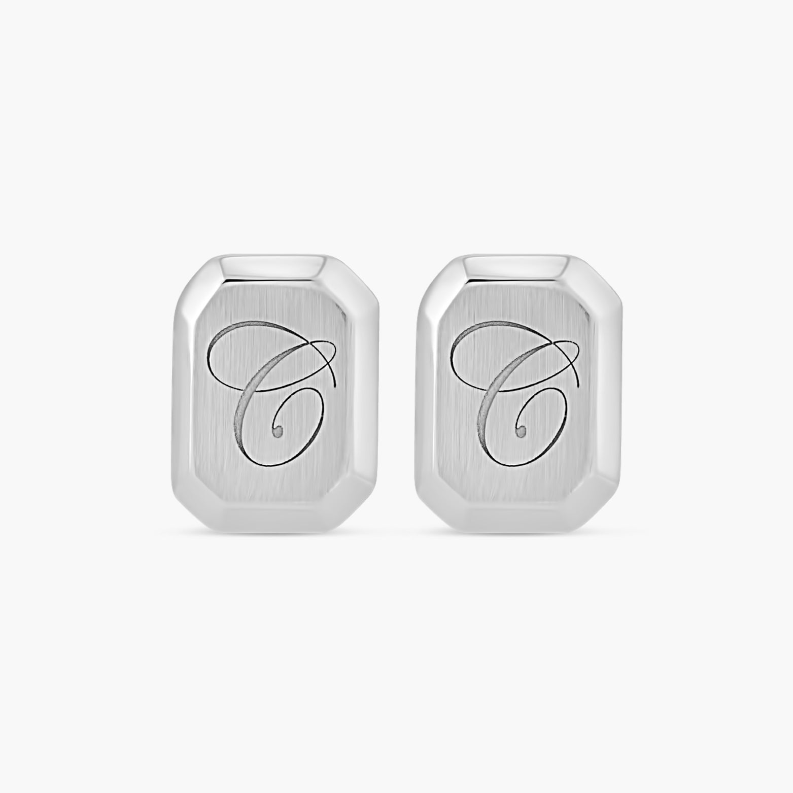 Engravable Geometric Stud Earrings