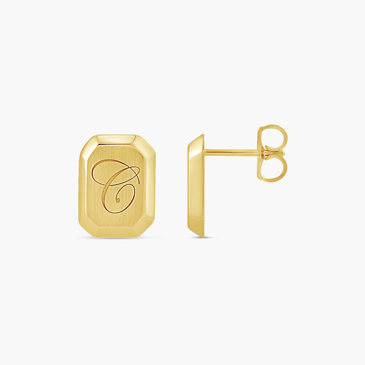 Engravable Geometric Stud Earrings