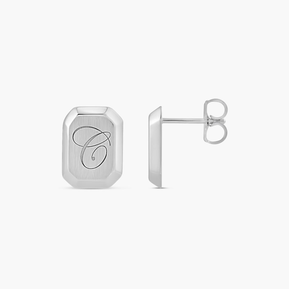 Engravable Geometric Stud Earrings