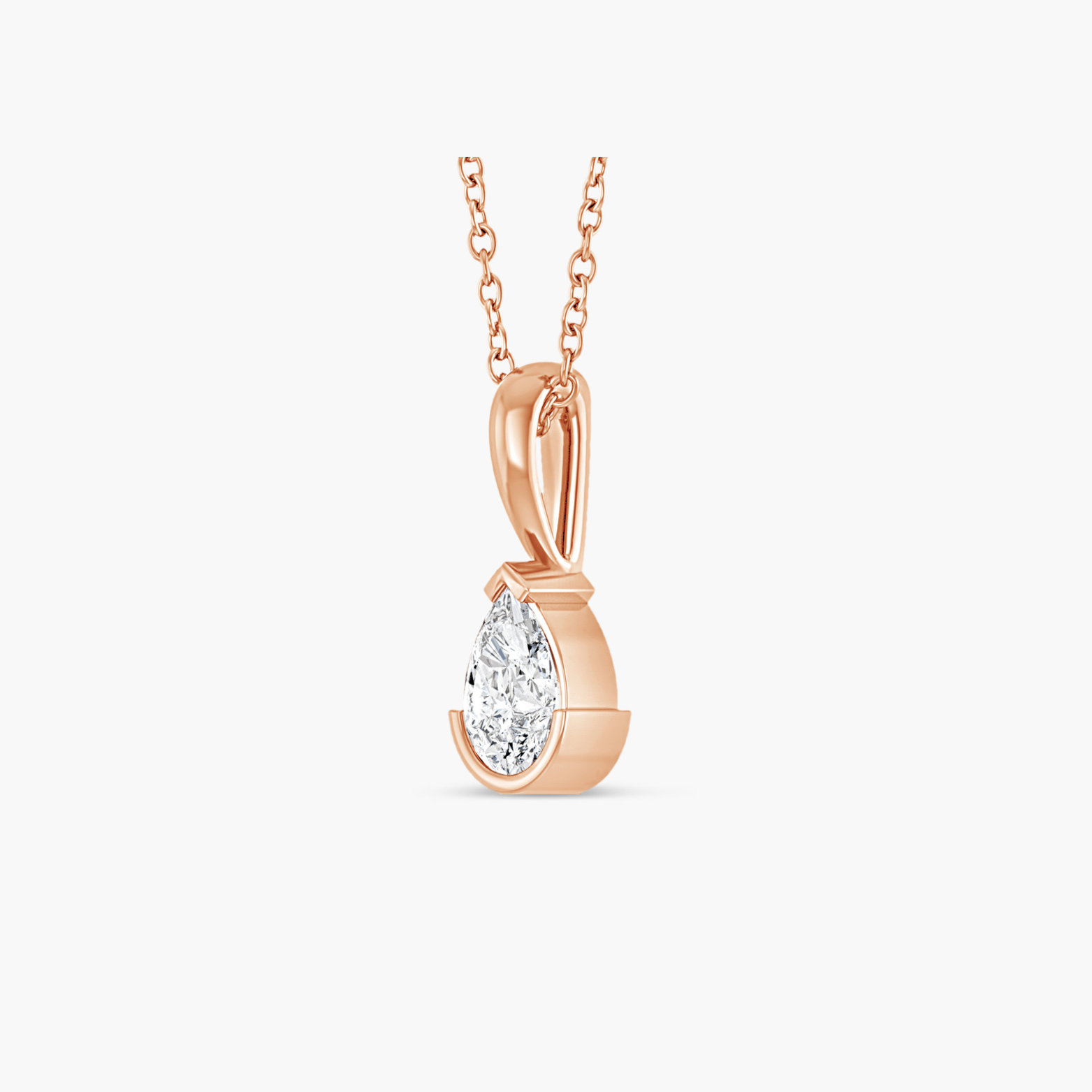 Pear-Shaped Natural Diamond Necklace in 14K Gold