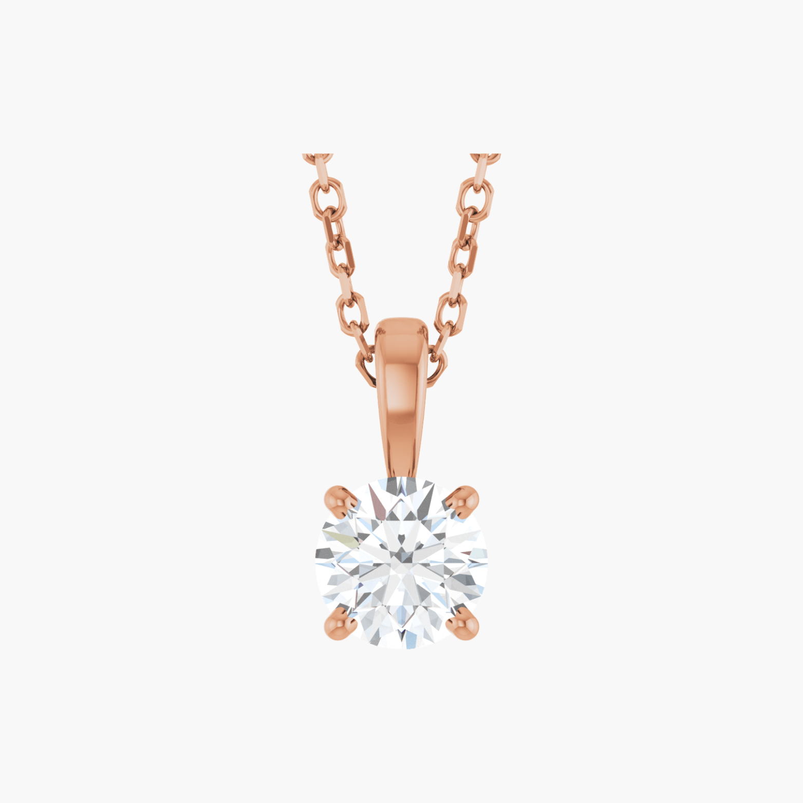 Lab Grown Diamond Solitaire Necklace in 14K Gold