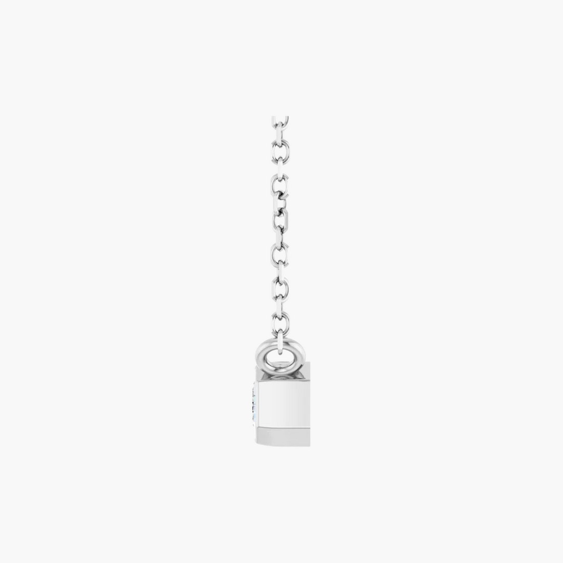 Emerald Bezel Solitaire Necklace in 14K Gold