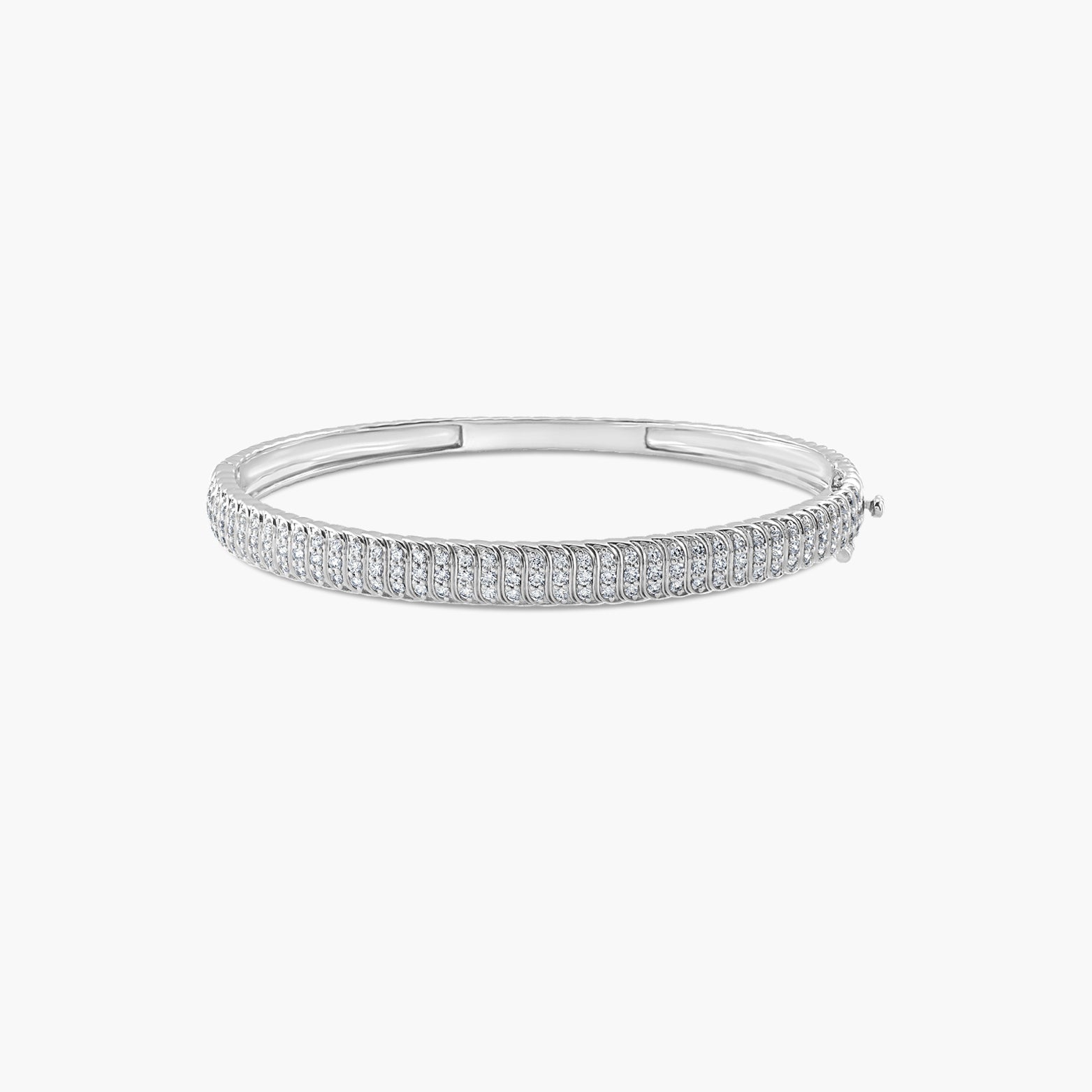 Lab-Grown Diamond Accented Bangle 7 1/2" Bracelet