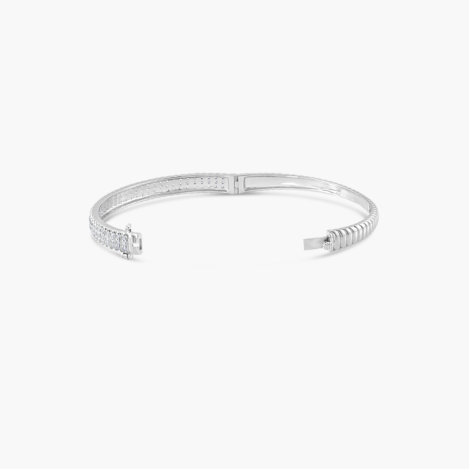 Lab-Grown Diamond Accented Bangle 7 1/2" Bracelet