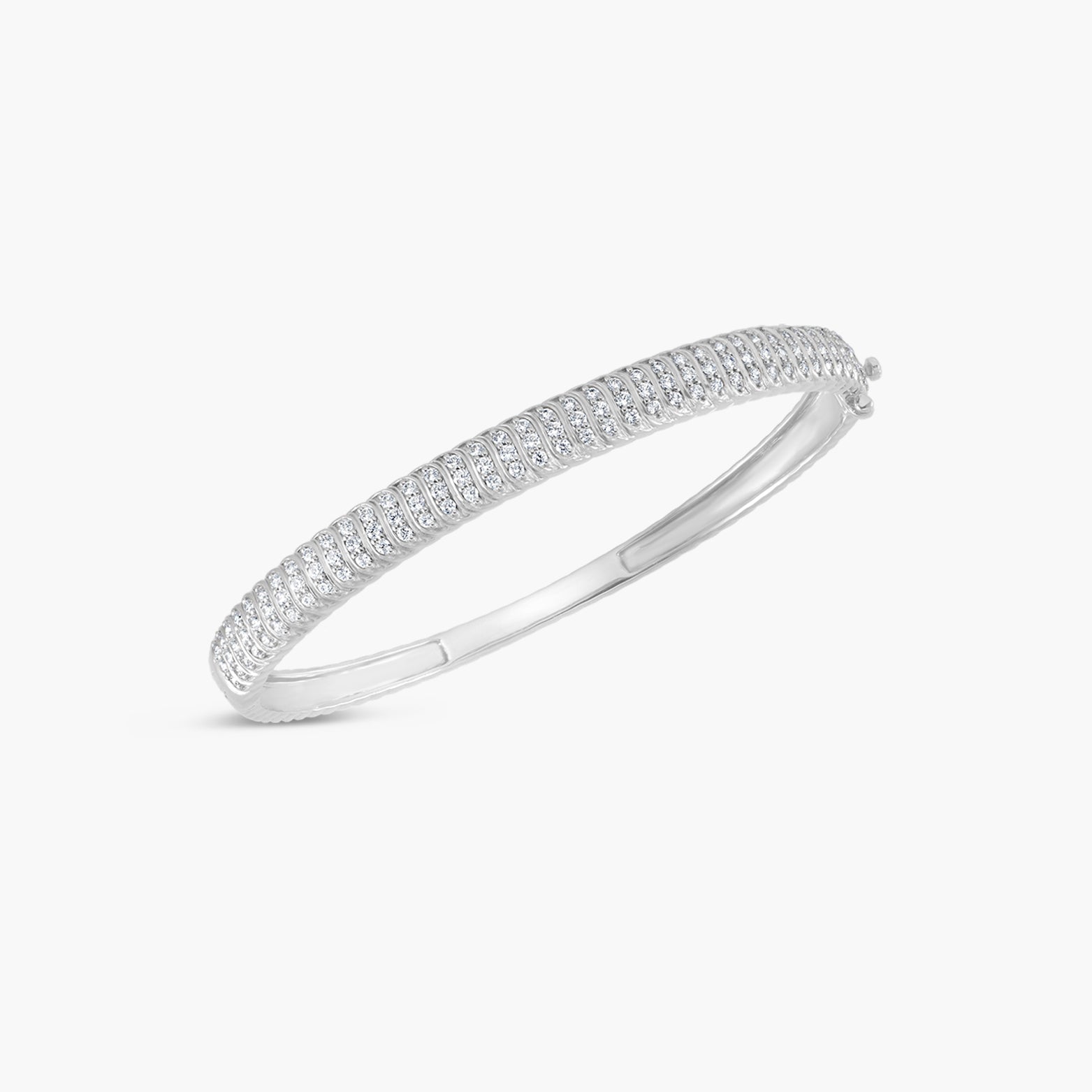 Lab-Grown Diamond Accented Bangle 7 1/2" Bracelet