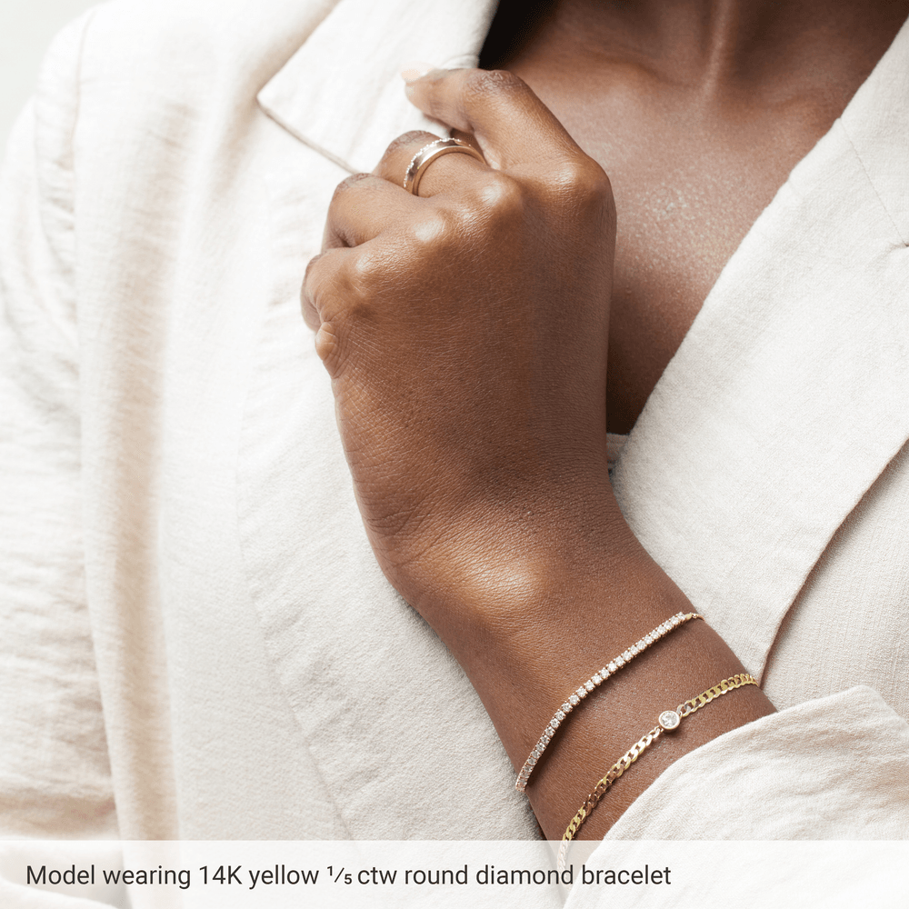 Lab Grown Diamond Bezel Link Bracelet in 14K Gold