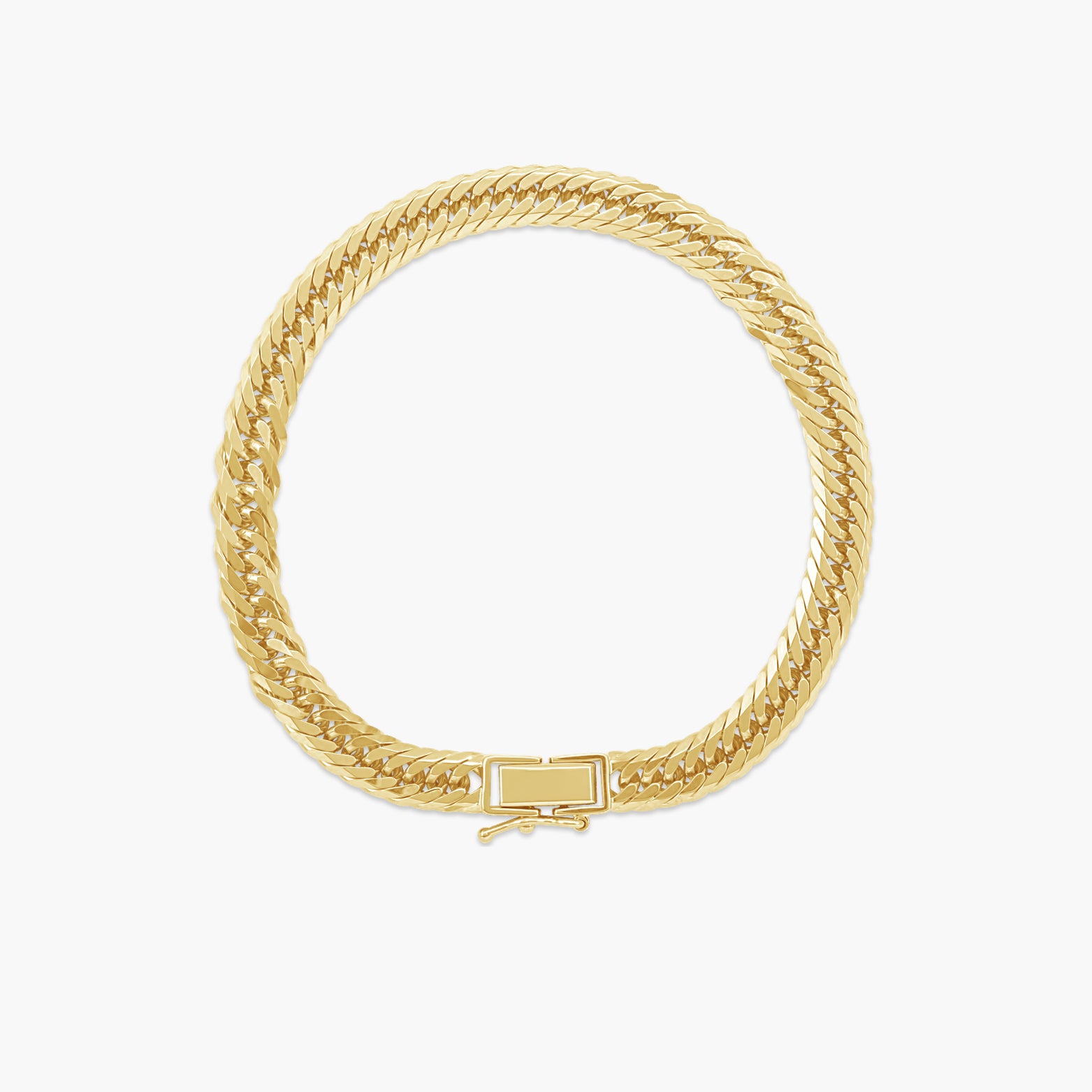 18K Yellow 6.2 mm Diamond-Cut Curb 7 1/2" Chain