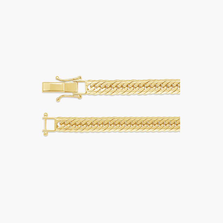 18K Yellow 6.2 mm Diamond-Cut Curb 7 1/2" Chain