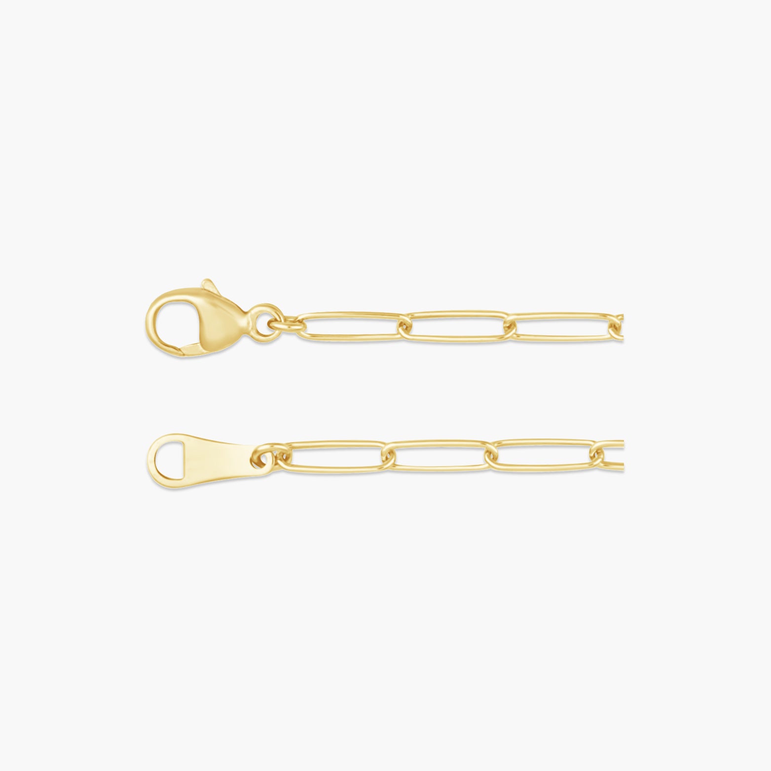 18K Yellow 2.4 mm Paperclip-Style 7" Chain