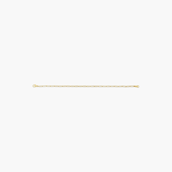 18K Yellow 2.4 mm Paperclip-Style 7" Chain