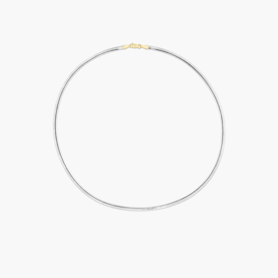14K Yellow/White 3.2 mm Reversible Diamond-Cut Snake 16" Chain
