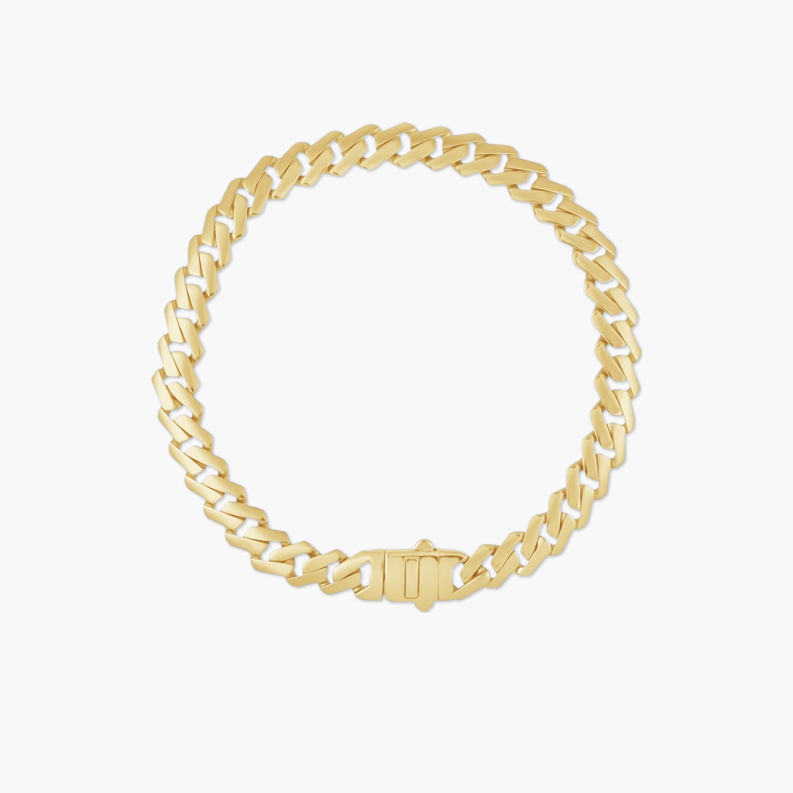 14K Yellow 7.4 mm Monaco Edge Curb 8 1/4" Chain