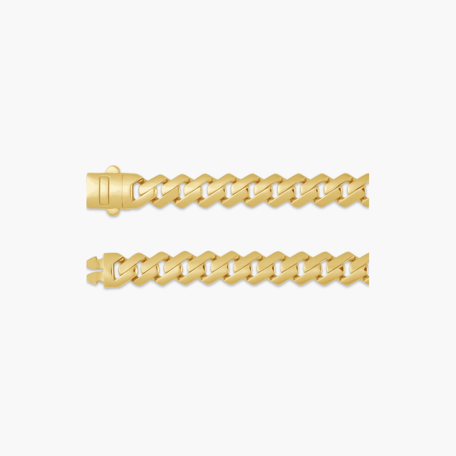14K Yellow 7.4 mm Monaco Edge Curb 8 1/4" Chain