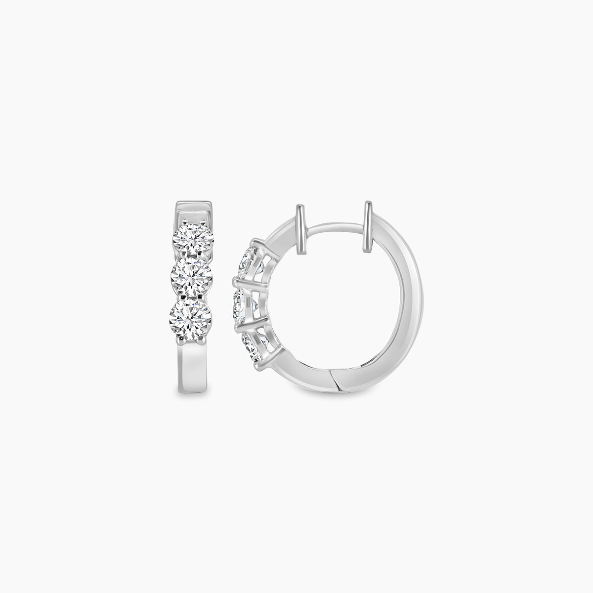 1.00 CTW Diamond Round Earring Huggies