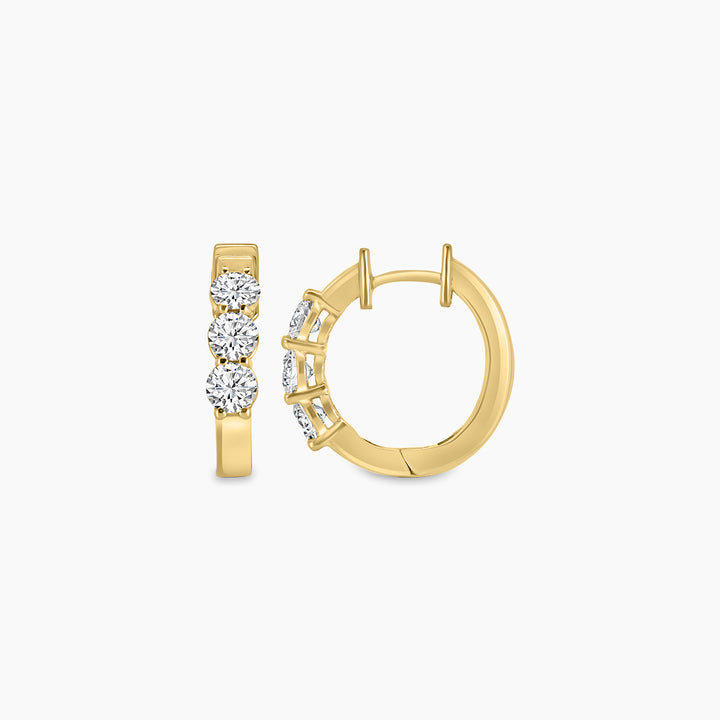 14K Yellow 1.00 CTW Diamond Round Earring Huggies