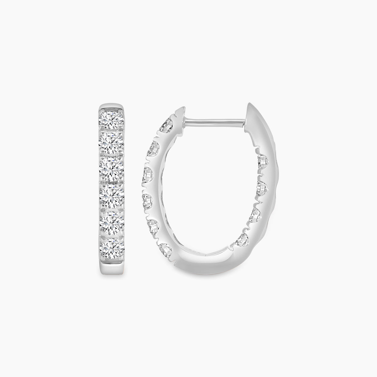 1.50 CTW Inside Out Diamond Oval Earring Huggies