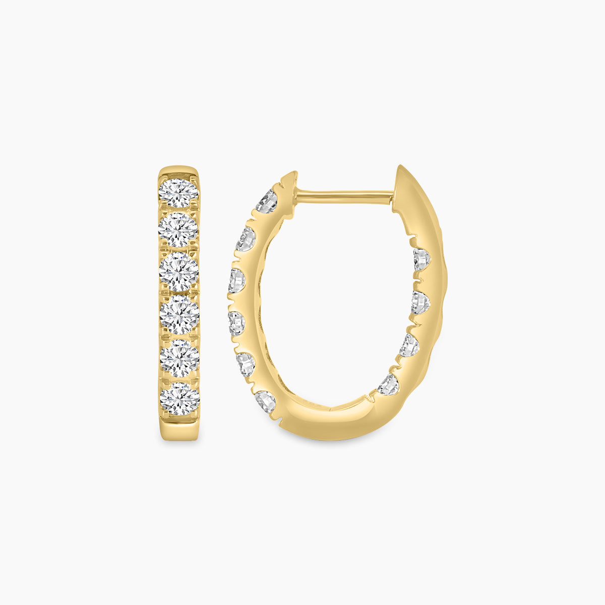 1.50 CTW Inside Out Diamond Oval Earring Huggies