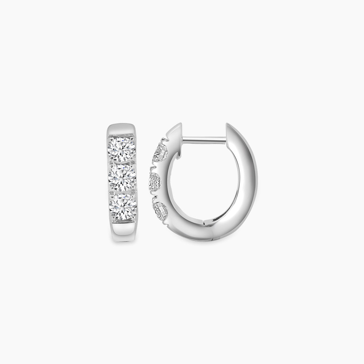 1.00 CTW Diamond Oval Earring Huggies