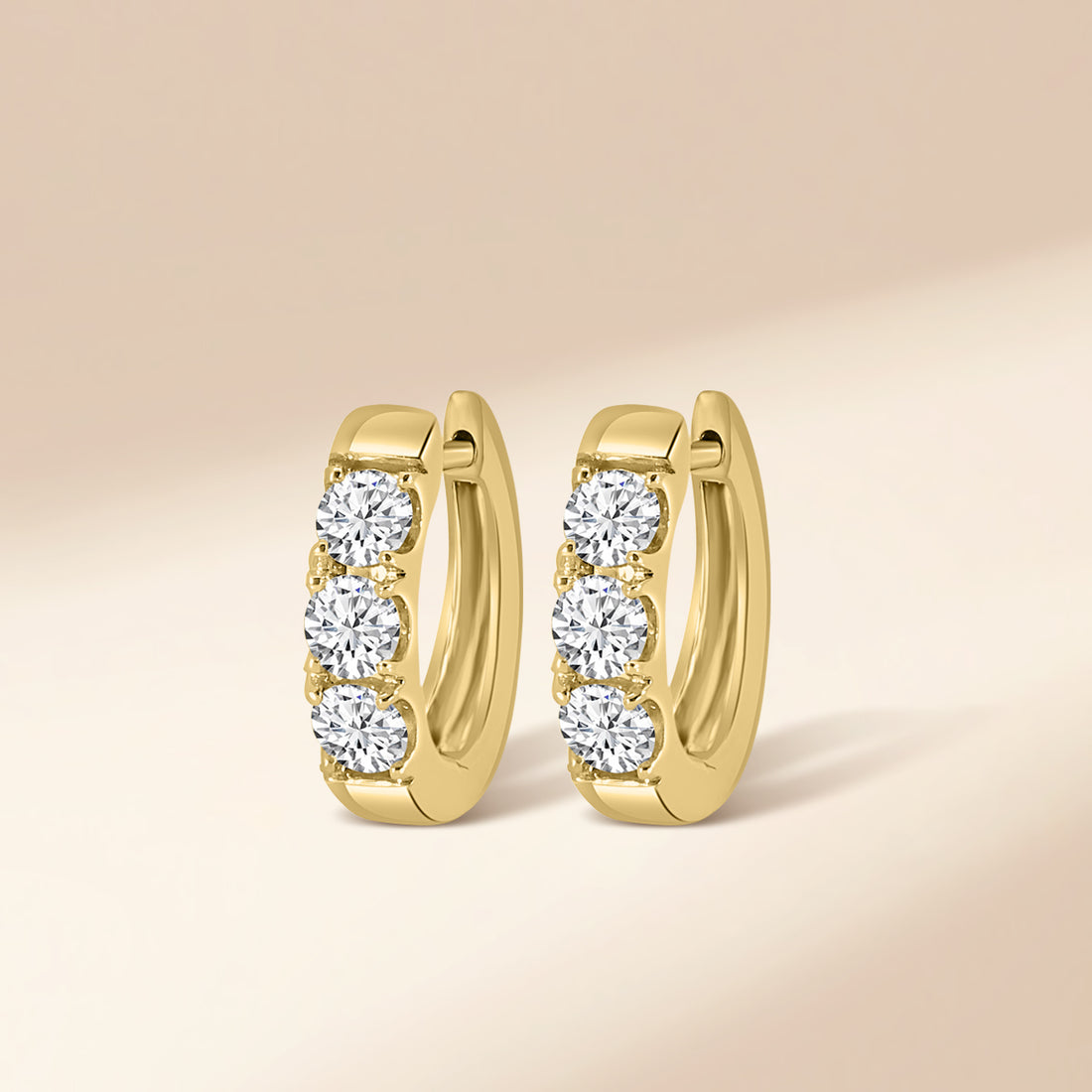 1.00 CTW Diamond Oval Earring Huggies