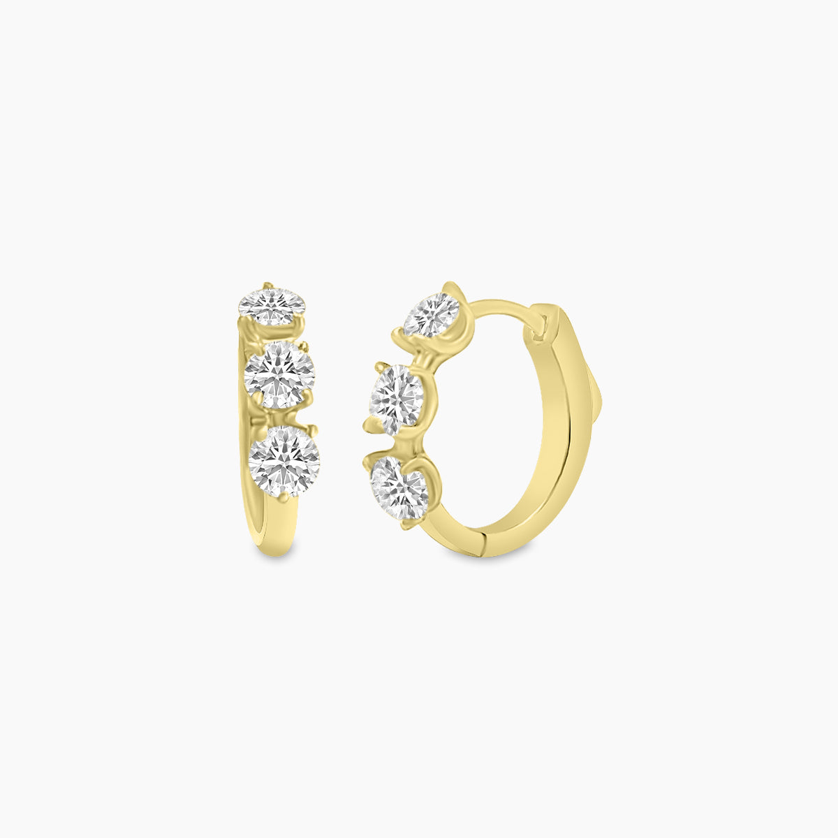 0.50 CTW Diamond Oval Earring Huggies