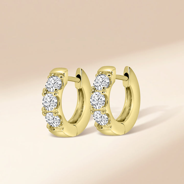 14K Yellow 1.00 CTW Diamond Round Earring Huggies