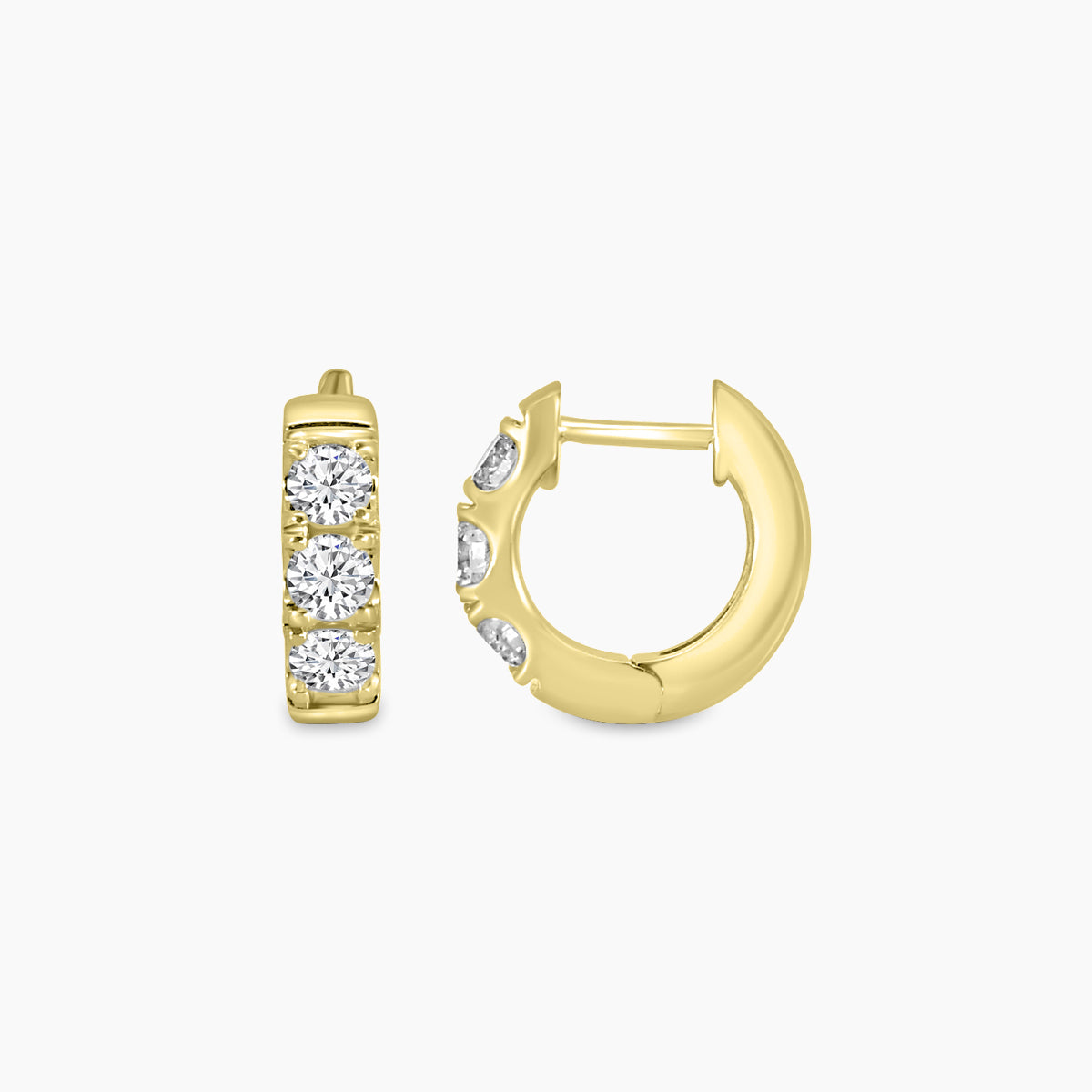 14K Yellow 1.00 CTW Diamond Round Earring Huggies