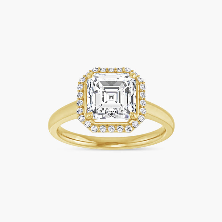 The Halo Maren Asscher Yellow Gold