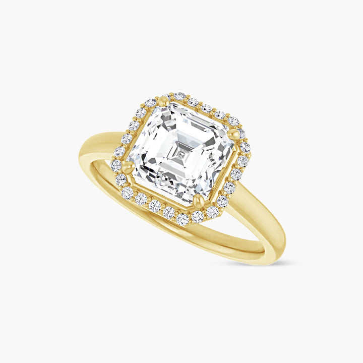 The Halo Maren Asscher Yellow Gold