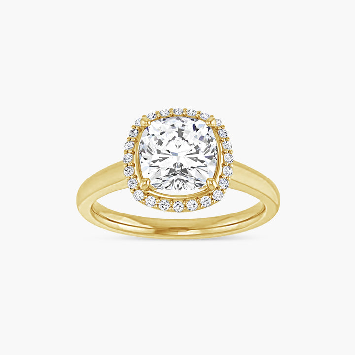 The Halo Maren  Cushion Yellow Gold